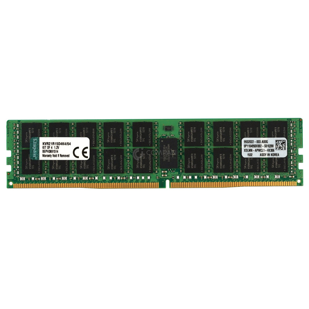 KVR21R15D4K4-64 KINGSTON MEMORY 16GB 2RX4 17000  DDR4  2133 RDIMM - 9932022-003.A00G